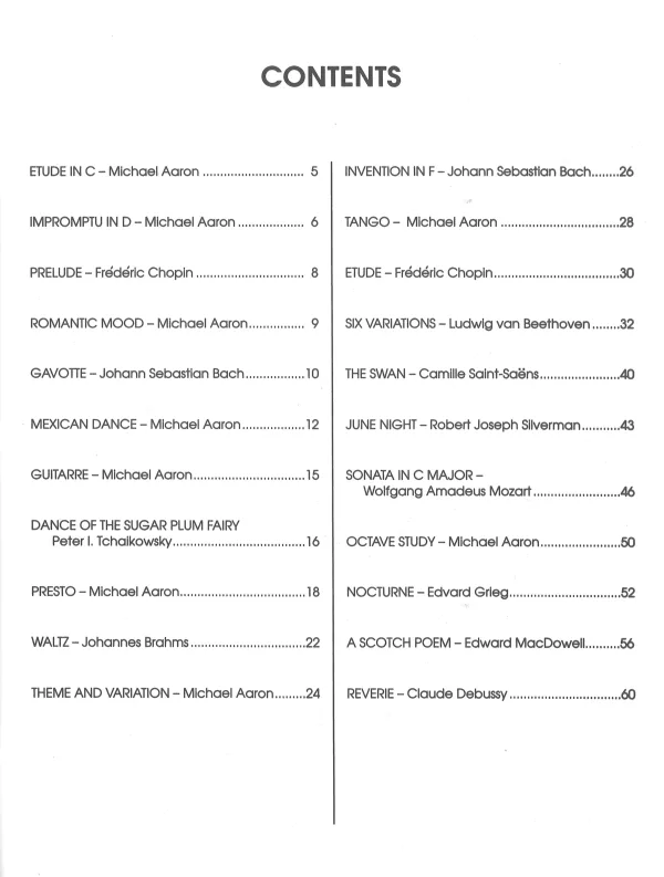 Michael Aaron's piano course book 5, showcasing lessons and techniques for piano students.