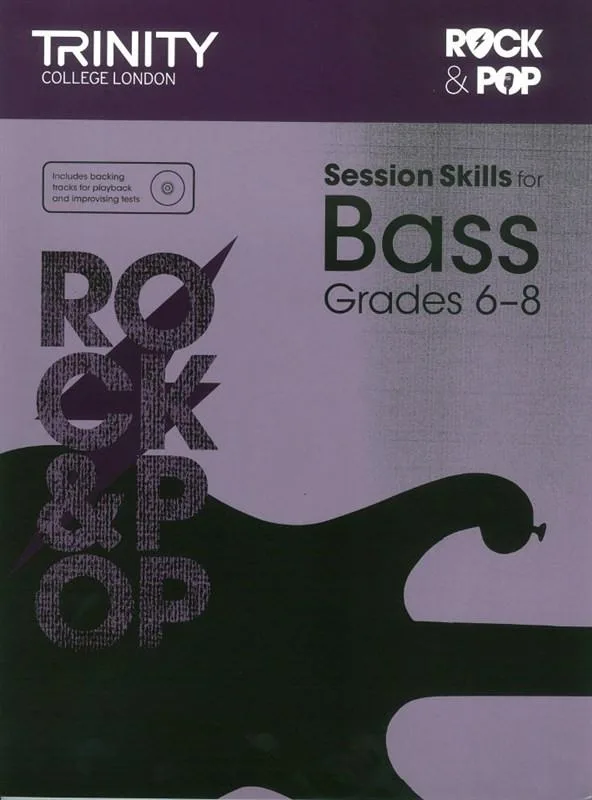 Cover of "Session Skills for Bass Grades 6-8" book by Trinity College London.