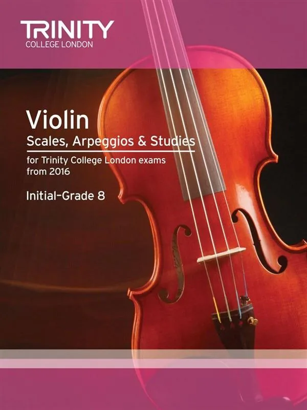 Cover of 'Violin Scales, Arpeggios & Studies' book for Trinity College London exams.