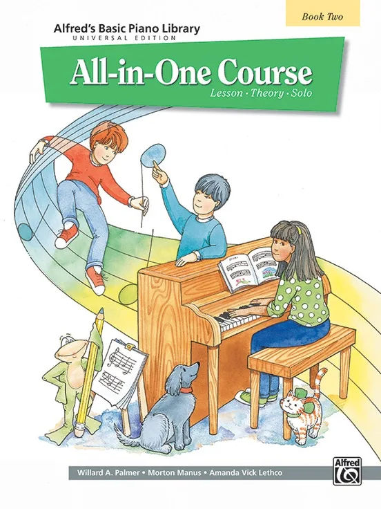 Alfred's All In One Piano Course book for young students.