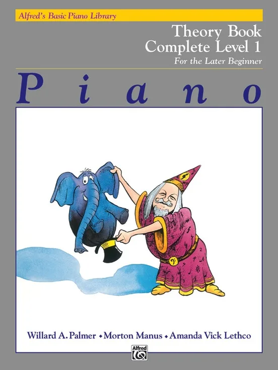 Level 1 piano theory cover book with engaging content, designed to help beginners understand music concepts easily.