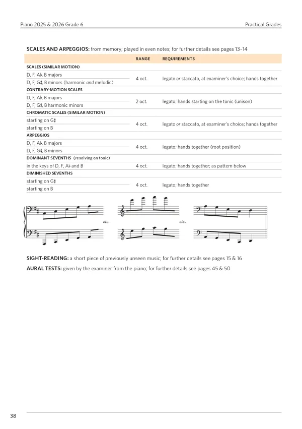 "Piano Exam Pieces Grade 6" book, displaying a refined design for those preparing for piano exams.