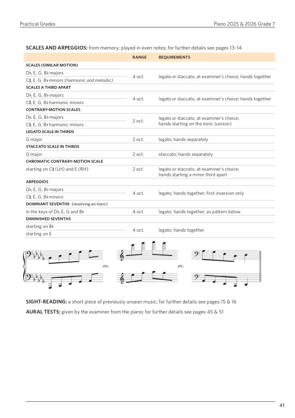 "Piano Exam Pieces Grade 7" book, displaying a refined design for those preparing for piano exams.