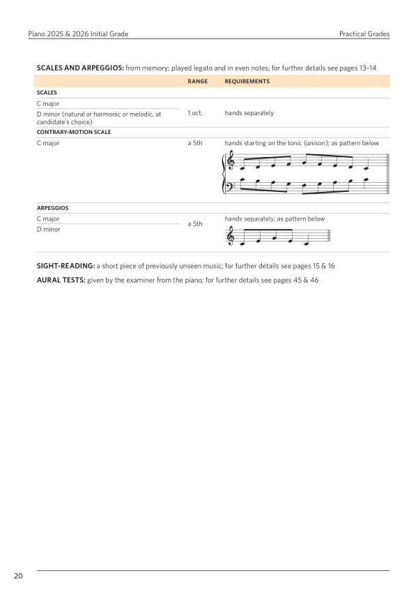 "Piano Exam Pieces Initial Grade" book, displaying a refined design for those preparing for piano exams.