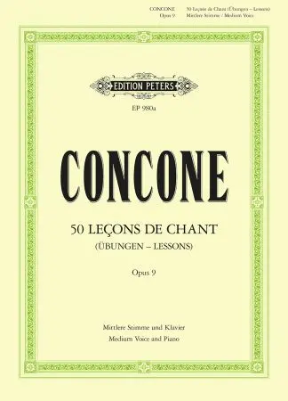 Peters Concone 50 Lessons Op.9 (Medium Voice)