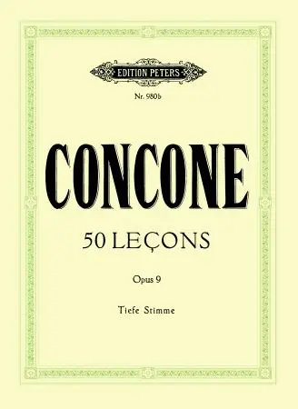 Peters Concone 50 Lessons Op.9 for Low Voice