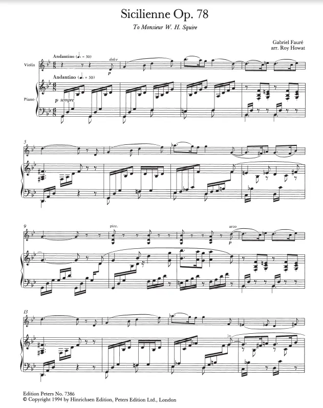 Peters Faure Sicilienne Op.78 for Violin/Viola - Image 3