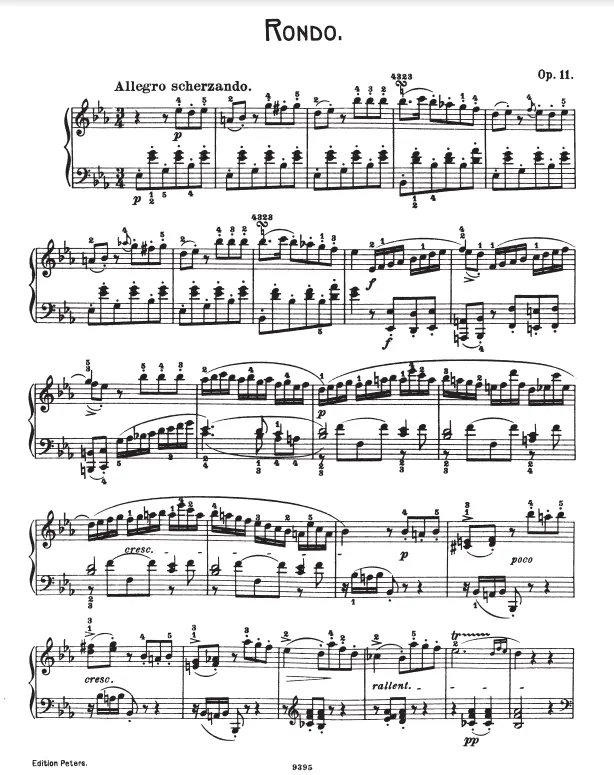 Peters Hummel Rondo Op.11 Piano Solo - Image 3