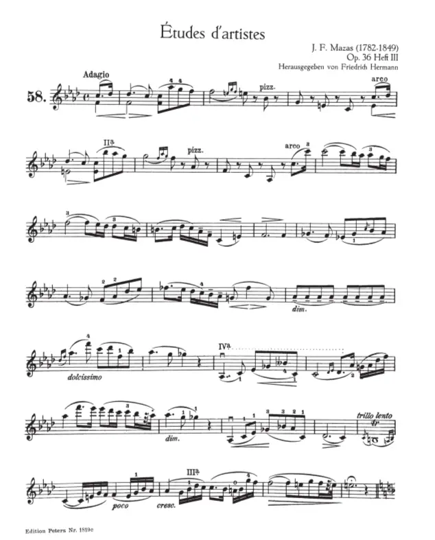 Peters Mazas Artist Studies for Violin Op.36/III - Image 2