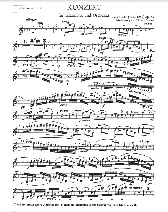 Peters Spohr Concerto No.2 in Eb Major for Clarinet Op.57 - Image 4