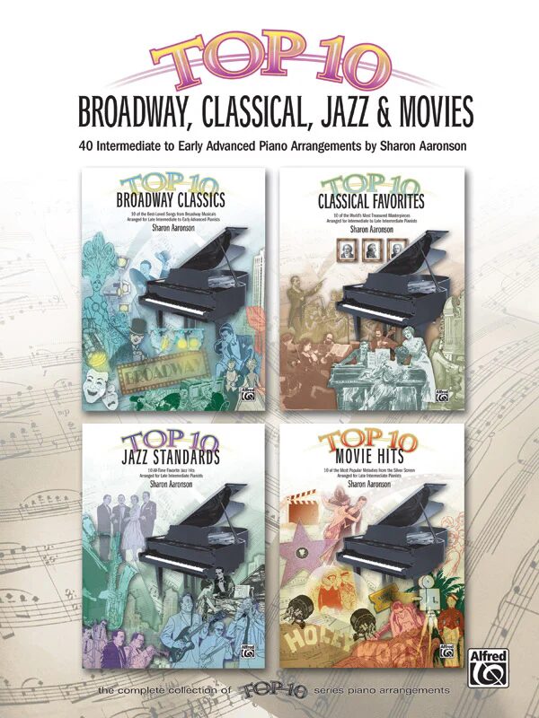 Alfred Top 10 Broadway, Classical, Jazz & Movies for Piano