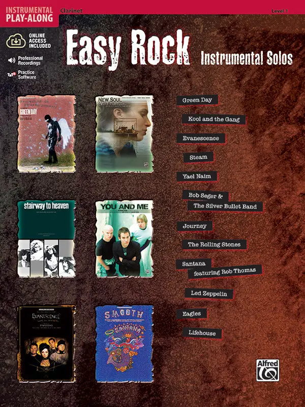Alfred Easy Rock Instrumental Solos for Clarinet w/CD