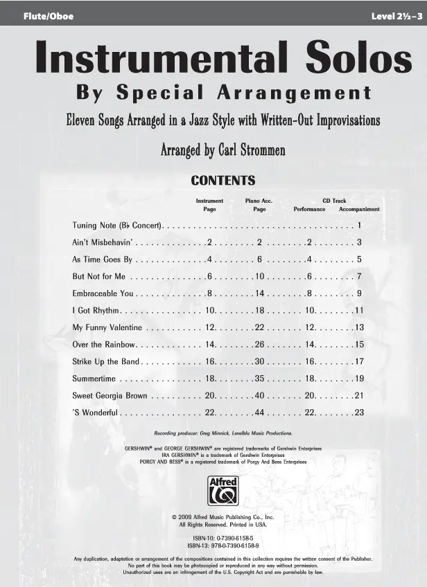 Alfred Instrumental Solos for Flute/Oboe - Image 3