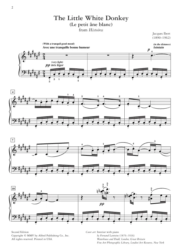 Alfred Ibert The Little White Donkey for Piano - Image 2