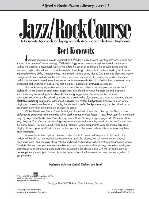 Alfred's Basic Piano Library, Jazz/Rock Course 1 - Image 2