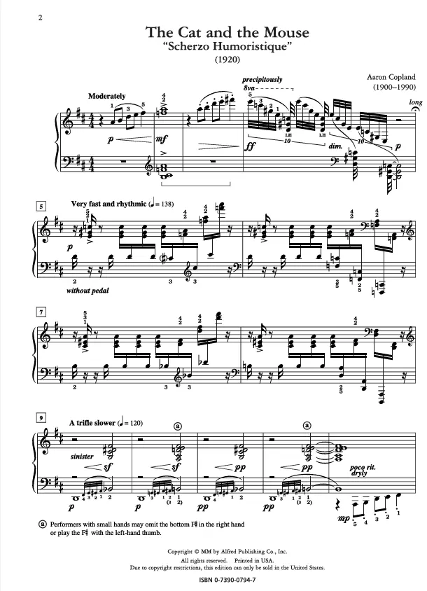 Alfred Copland The Cat and the Mouse for Piano - Image 2