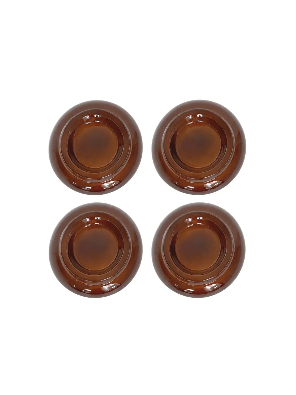 PT Classic Piano Castor Cups Set of 4 - Polished Walnut - Image 3