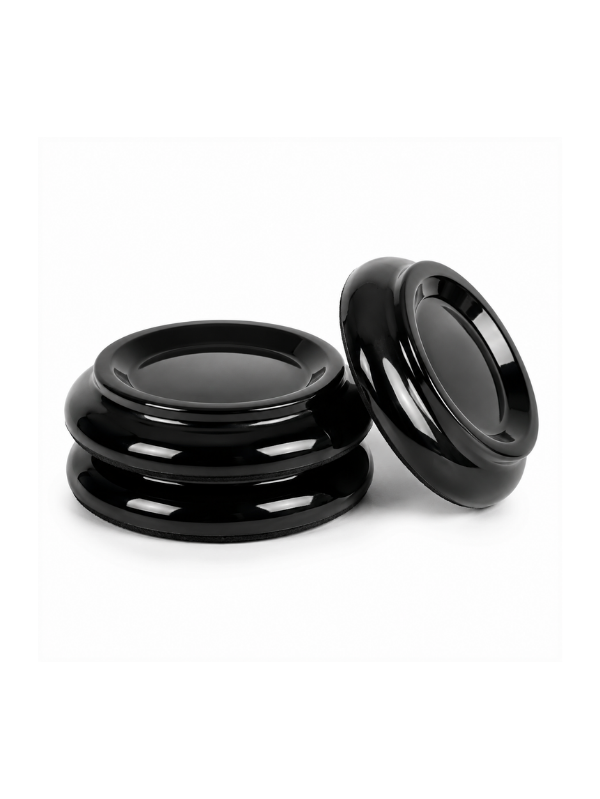 PT Classic Grand Piano Castor Cups Set of 3 - Polished Black