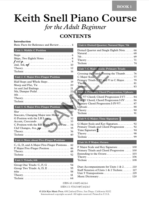 Kjos Keith Snell Piano Course for the Adult Beginner, Book 1 - Image 2
